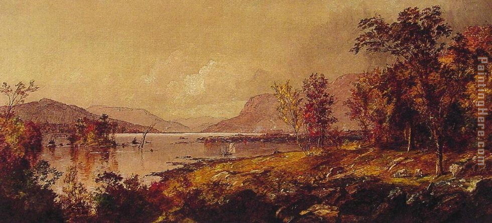 Greenwood Lake,New Jersey,in September painting - Jasper Francis Cropsey Greenwood Lake,New Jersey,in September art painting